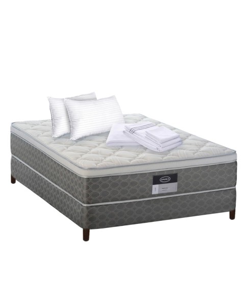 Colchón América Royce + Box + Almohadas + Sabanas