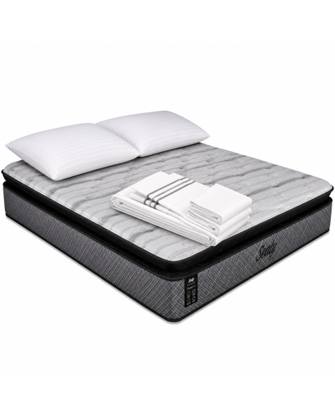 Colchón Sealy Ópalo + Almohadas + Sabana