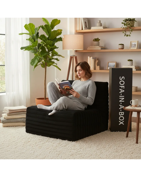 Sillón En Caja Modular Dormimundo Color Negro