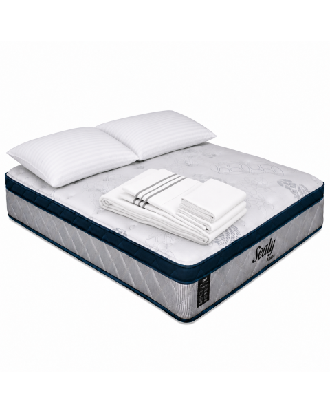 Colchón Sealy Ágata + Almohadas + Sabanas